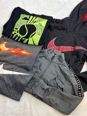 Nike Boys Lot Long Sleeve Tshirts Track Jacket Hoodie Size 7 Large